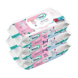   NIVAL nedves törlőkendő babáknak Promo Pack Pure Care 3x72 db