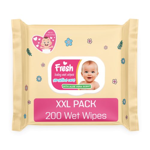 FRESH BABY nedves törlőkendő  XXL 200 db