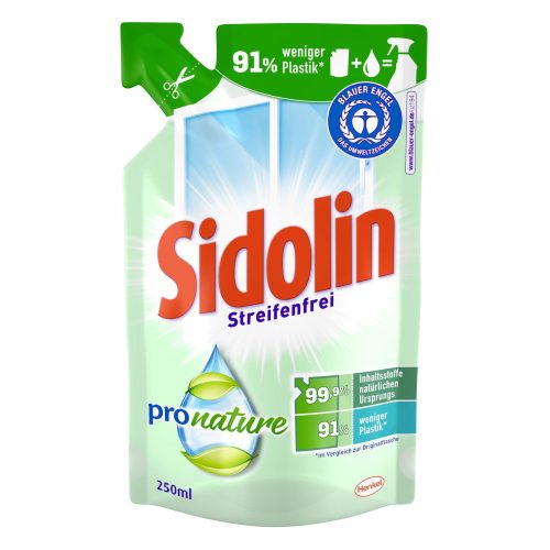 SIDOLIN üvegtisztító utántöltő szenzitív 250 ml