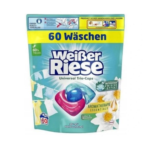 WEIßER RIESE aromaterápiás mosókapszulák univerzális lótuszvirág és mandula illat 60db-os