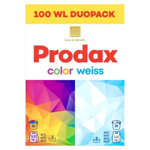 PRODAX mosópor színes és fehér ruhákhoz 6,5 KG