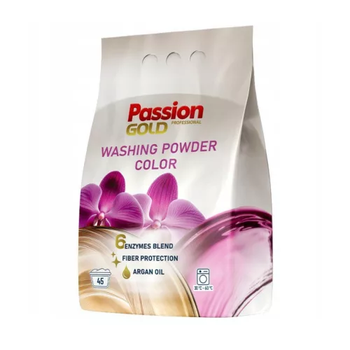 PASSION GOLD Mosópor Színes Ruhákhoz - Argán Olaj  2,7 kg