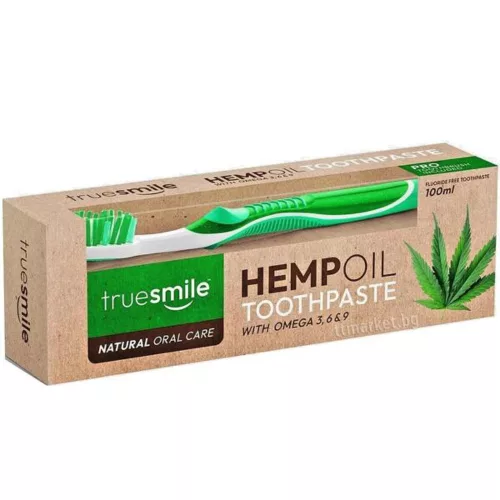 True Smile HEMPOIL fogkrém+fogkefe 100 ml