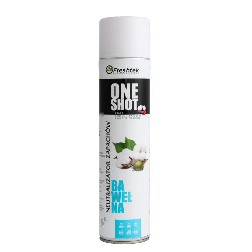 FRESHTEK One Shot magasnyomású légfrissítő-szagtalanító spray pamut illat 600ml