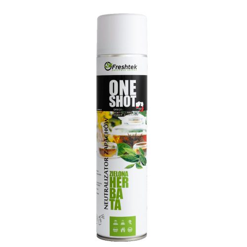 FRESHTEK One Shot magasnyomású légfrissítő-szagtalanító spray zöldtea illat 600ml