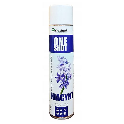 FRESHTEK One Shot magasnyomású légfrissítő-szagtalanító spray jácint illat 600ml