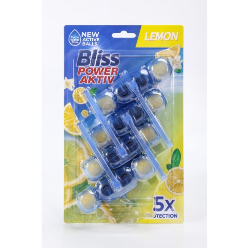 BLISS WC-illatosító-tisztító golyók vízfestős citrom illat 4x55g / lemon