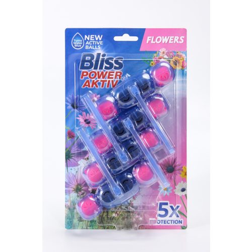 BLISS WC-illatosító-tisztító golyók vízfestős Virág illat 4x55g / flowers