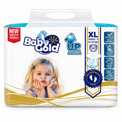Baby Gold Csecsemőpelenka - XL Junior 5  38db-os (12-25Kg) 