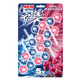   TOSHE WC-illatosító-tisztító golyók magnólia illat 4x55g / pink magnolia