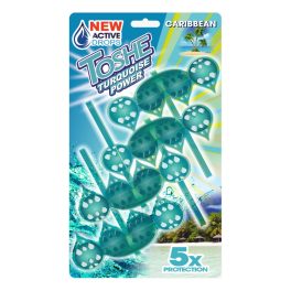   TOSHE WC-illatosító-tisztító golyók Karibi illat vízfestős 4x55g / Caribbean