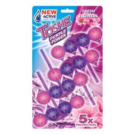  TOSHE WC-illatosító-tisztító golyók virágos illat vízfestős 4x55g / fresh flowers