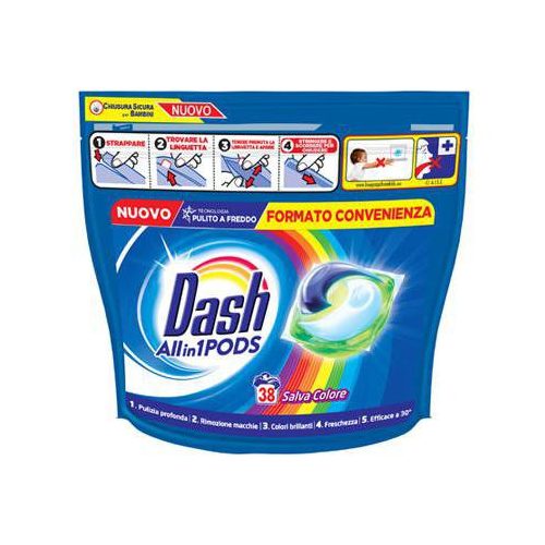 DASH színvédő mosókapszula ALL IN 1 színes ruhákhoz 38 db-os