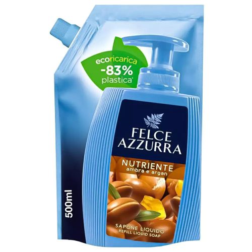 FELCE AZZURRA folyékony szappan utántöltő borostyán és argán illat 500 ML