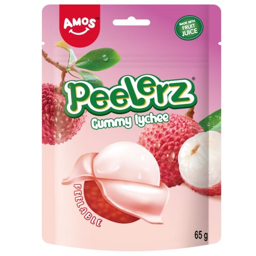 AMOS PEELERZ HÁMOZHATÓ GUMICUKOR LYCHEE ÍZŰ 65G