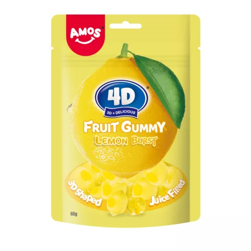 AMOS 4D-S CITROM ZSELÉVEL TÖLTÖTT GUMICUKOR 65G