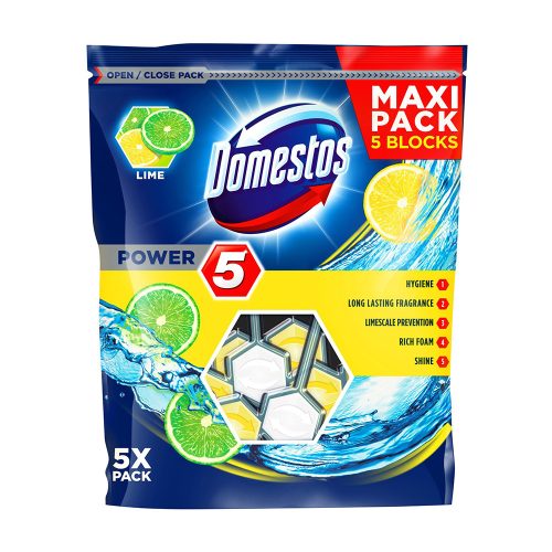 DOMESTOS POWER 5 WC golyó Lime maxi pack 5x55 g