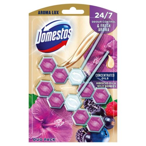 DOMESTOS WC AROMA LUX 2 X 55G Hibiszkusz olaj és erdei bogyók