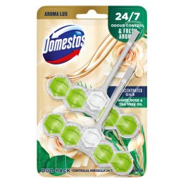 DOMESTOS WC AROMA LUX 2 X 55G Fehér rózsa & Tea fa olaj
