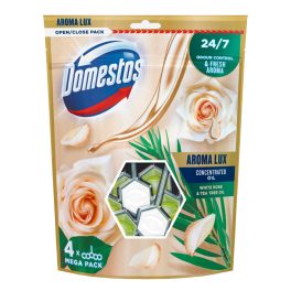 DOMESTOS WC AROMA LUX 4 X 55G Fehér rózsa & Tea fa olaj